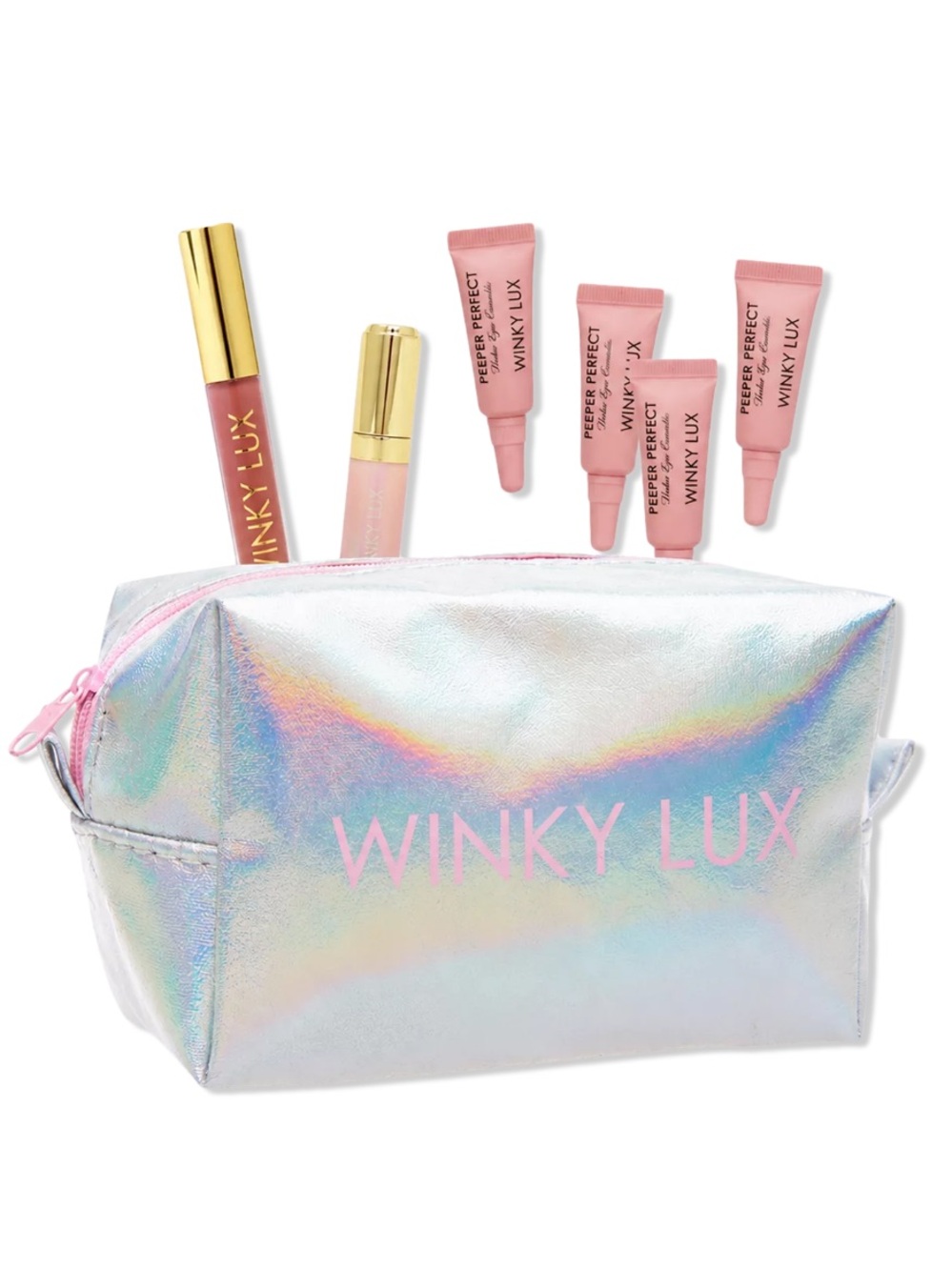 WINKY LUX 6 Piece Mini Set with Holographic Makeup Bag BRAND NEW